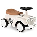 COSTWAY Rutschauto, Rutscherfahrzeug mit Stauraum & Kippschutz, Kinderfahrzeug mit Lenkrad...