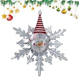 Luckxing Weihnachts- -, Weihnachtsnachtlicht mit starkem Saugnapf, Schneeflocke...