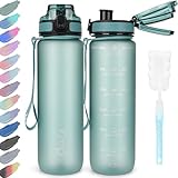 OKKLE Trinkflasche 1L BPA freie Wasserflasche mit Verschlussdeckel und auslaufsicher,...