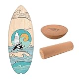 F2 Set Balance Board Halfshell 80x30cm + Halbkugel und Korkrolle