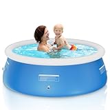 Sunrio 2,4 m x 61 cm großes, rundes aufblasbares oberirdisches Schwimmbecken, schnell und...
