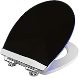 Cornat WC-Sitz 'Black Shining' - Sanfte LED-Beleuchtung bei Nacht - Mit Akustiksensor -...
