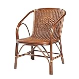 Zuhause Balkon Eleganter Loungesessel aus natürlichem Rattan mit Armlehne und...
