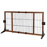 lionto Hundeschutzgitter längenverstellbar, Welpenschutzgitter aus attraktivem...