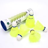 GROOFOO Badminton Bälle, 6 Stück Federbälle Badminton, Nylon Badminton Ball, langlebige...