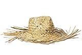 Trendario Strohhut Herren und Damen, geflochten und ausgefranst, Sommerhut Damen und...