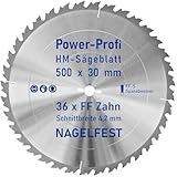 HM-Sägeblatt 36 x Zahn FF 500 x 30 mm FF-S Nagelfest mit Spanabweiser...