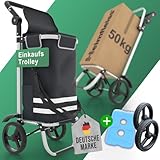 Heimfleiss® Einkaufstrolley klappbar mit 56L Volumen [+ Ersatzräder] |...