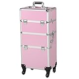 Yaheetech 3 in 1 Friseurkoffer Alu Kosmetikkoffer Trolley Beautycase Koffer...