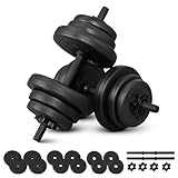 ArtSport 2er Hantelset 20kg - Kurzhantel Set mit 2 Kurzhanteln, 12 Gewichte/Hantelscheiben...
