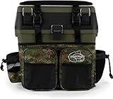 Angelkoffer Angelbox Angeltasche gepolsterte Sitzkiepe Sitzfunktion Gerätekasten mit...