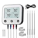 Yahill Grillthermometer Funk Sofortanzeige LCD Display Fleischthermometer Wiederaufladbar...