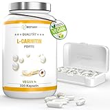 L-Carnitin, 320 Kapseln, 3000mg Tagesportion, 3 Monatsvorrat, inklusive Pillenbox,...