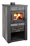 ProTermo Alpina Ceramic Anthrazit Kaminofen mit Schamottstein - 8 kW...