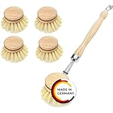 Spülbürste Holzspülbürste + 4 Ersatzköpfe. Nachhaltige Bürsten aus zertifiziertem...