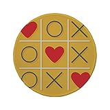 Rutschfreies Gummi-rundes Mauspad Liebesdekor Tic Tac Toe-Spiel mit XOXO Flat...