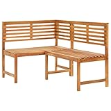 vidaXL Akazienholz Massiv Garten Eckbank Rustikal Gartenbank Holzbank Sitzbank...
