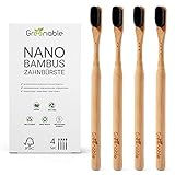 Greenable ® Nano Zahnbürste aus Bambus [4er Set] – 20.000 Extra weiche Borsten –...