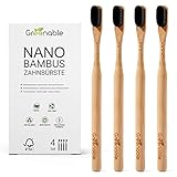 Greenable ® Nano Zahnbürste aus Bambus [4er Set] – 20.000 Extra weiche Borsten –...