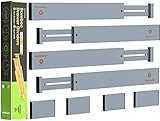ANTOWIN Schubladentrenner Verstellbar Bambus (43-56 cm), Schubladen Organizer,...