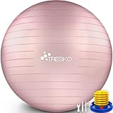 TRESKO Gymnastikball mit GRATIS Übungsposter inkl. Luftpumpe - Yogaball...