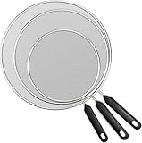 Julyee 3-teiliges Spritzschutz, Spritzschutzdeckel aus Edelstahl mit Griff für Pfanne, 19...