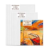 Leinwand zum Bemalen Set Aus 100% Baumwolle (9er Pack) Vorgespannte Weiße...