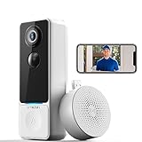TMEZON WLAN Video Türklingel Akku, 1080P Kabellos Türklingel mit Kamera,Klingel Haustür...