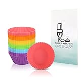 SUPER KITCHEN Mini Muffinform Silikon, Klein Antihaft Wiederverwendbar Cupcake...