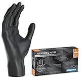 ARNOMED Einweghandschuhe Schwarz, Einmalhandschuhe L, 100 Stück/Box, puderfrei &...
