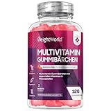 Multivitamin Gummibärchen - 120 Gummies mit 13 Zutaten - Mit Jod, Vitamin C, A,...