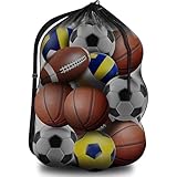 Pixaro Extra Groß Ballnetz für 10-20 Bälle - Fußball Ballnetz, Tragbare Ballsack mit...