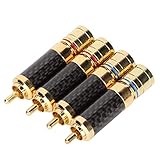 FOLOSAFENAR RCA-Stecker, Lautsprecherkabel-Anschlussadapter, stabiles Signal, vergoldeter...