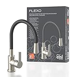EISL Flexo Edelstahl/Schwarz Flexible Spültischarmatur, biegsamer Wasserhahn...