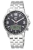 ETT Eco Tech Time Funk Solar Weltzeit Herren Uhr Chronograph mit Edelstahl Armband...