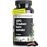 natural elements OPC Traubenkernextrakt – 90 hochdosierte Kapseln für 3 Monate –...