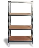 Ondis24 Metallregal Enno, Lagerregal 80x40x160(H) cm, Kellerregal 320kg Silber,...