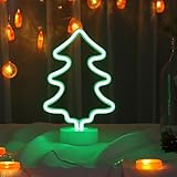 Neon Schilder, XRR Weihnachtsbaum Neon Zeichen Lichter Neonlicht mit Basis...