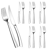 Homikit Steakbesteck Set, 12-teilig Edelstahl Steakmesser und Steakgabel für 6...