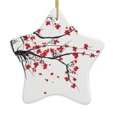 Japanischer Kirschbaumdruck, christliche Ornamente für Weihnachten, Keramik-Sternform mit...