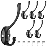 Bolatus 6 Stücke Kleiderhaken, Garderobenhaken Schwanenhals Haken Doppelt Wandhaken Haken...