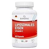 Bandini® Liposomales Eisen 30mg + Vitamin C, Folsäure, B12, B6 und A – Hohe...