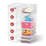 Iris Ohyama Vielseitige Aufbewahrungsboxen, 5L, 10er-Set, Transparent, Deckel leicht...