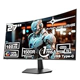 Minifire Curved Monitor 27 Zoll 100Hz, PC Bildschirm mit Lautsprecher -1500R FHD (1920 x...