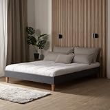 Homestyle4u 1925, Polsterbett Futonbett 140x200 Bettgestell mit Lattenrost...