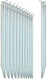 com-four® 12x Zelt-Heringe aus Stahl - halbrunde, robuste Erdnägel für Camping und...