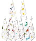 TIDEVAN 8er-Pack Spucktücher Baby 50x25 cm Mulltücher Baby Musselin Waschlappen 6 Lagig...
