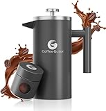 Coffee Gator French Press Kaffeemaschine 1 Liter plus Travel Jar Kanister,...
