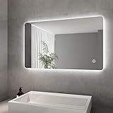 ELEGANT Wandspiegel Badezimmerspiegel LED Badspiegel mit Beleuchtung 100x60cm mit Touch...
