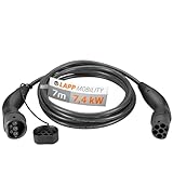 Lapp Mobility Typ 2 Ladekabel 7,4 KW/Glatt / 32 A / 1-Phasig/E-Auto Ladekabel/Mode 3 / 7m